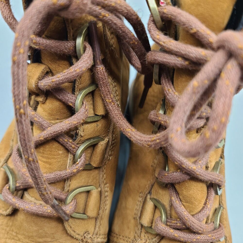 Sorel Phoenix Lace Waterproof Boots Womens US 6 EUR 37 Camel Brown Leather - Picture 4 of 12
